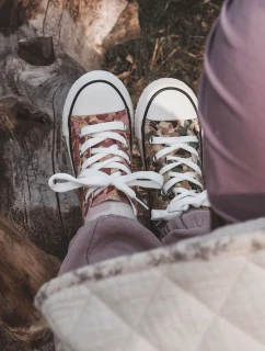 Dětské vysoké tenisky s zipem Béžová a zelená Filemon