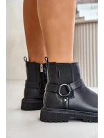 Kotníkové boty Zateplené Na Zip Big Star Černé Kotníkové boty Zateplené Na Zip Big Star Černé