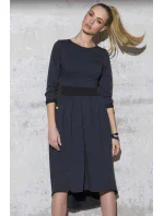 Dámské volnočasové šaty s volnou sukní grafitové - Šedá / 3XL - Makadamia