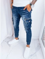 Pánské džínové bojové tepláky námořnická modř FashionStreet UX3998