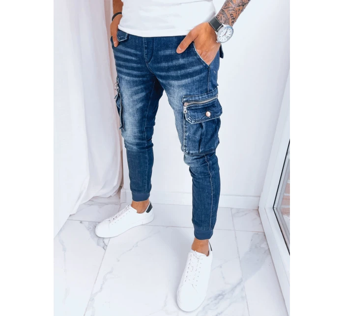 Pánské džínové bojové tepláky námořnická modř FashionStreet UX3998