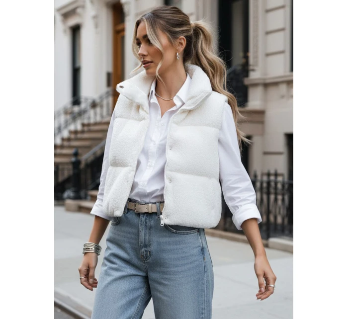 Dámská krémová vesta z ovčí kůže BEEWARM FashionStreet TY3801