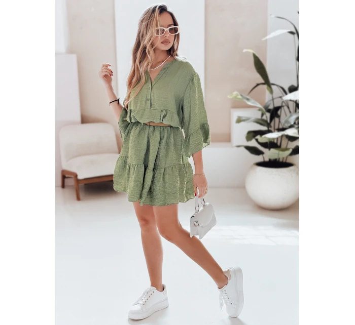 Letní mušelínové šaty LYVONNE tmavě zelené FashionStreet EY2616