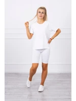 Bílý set top+legíny Bílý set top+legíny