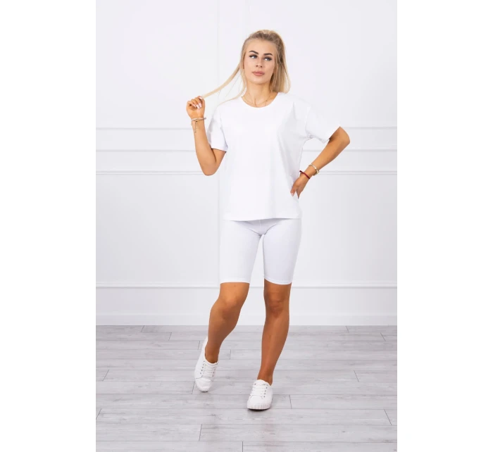Bílý set top+legíny Bílý set top+legíny
