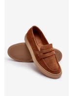 Mužské semišové loafers polobotky Zazoo 1566 hnědé