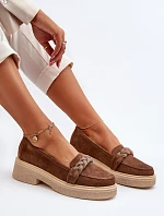 Zazoo 3429/W Dámské Semišové Mokasíny S Ozdobou Hnědé