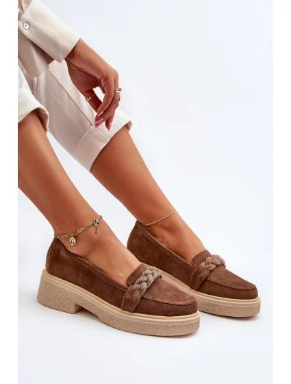 Zazoo 3429/W Dámské Semišové Mokasíny S Ozdobou Hnědé Zazoo 3429/W Dámské Semišové Mokasíny S Ozdobou Hnědé