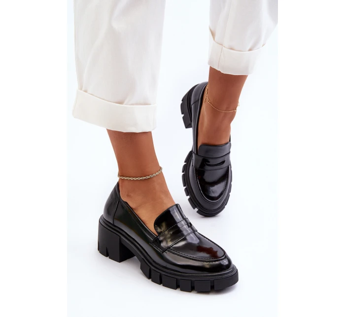 Dámské mokasíny na masivním podpatku Big Star model 21653905 Černé - Big Star Shoes