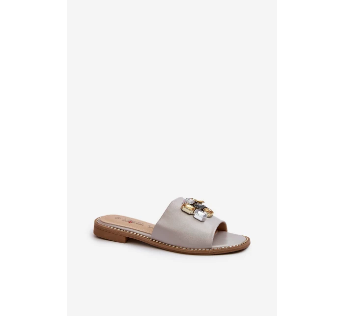 Dámské Sandály S Ozdobami model 21665122 Béžové - S.Barski Dámské Sandály S Ozdobami model 21665122 Béžové - S.Barski