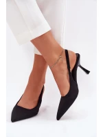 Dámské Sandály Na Podpatku Černé Lunira