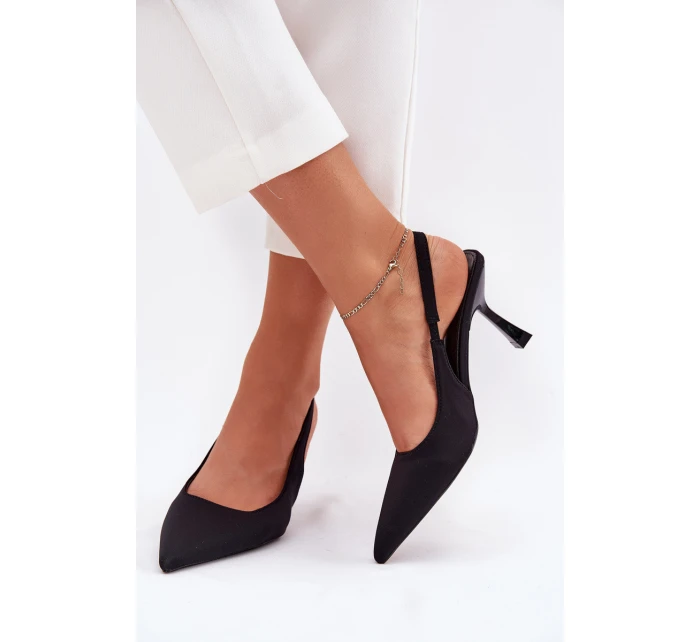 Dámské Sandály Na Podpatku Černé Lunira