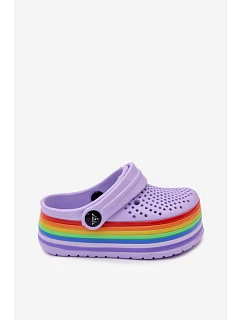 Dětské pěnové sandály s fialovými barevnými pásky Children's Foam Purple Straps Tansy