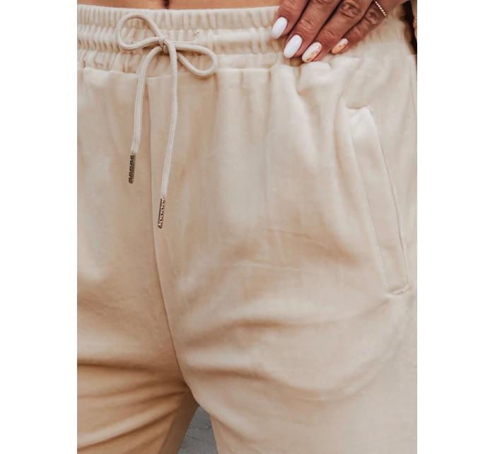 Dámské světle broskvové velurové tepláky FashionStreet UY2840