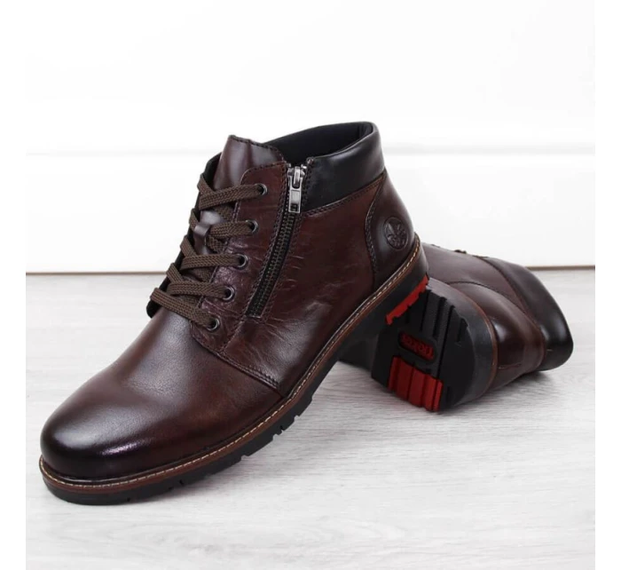 Kožené pohodlné zateplené boty M model 20539794 brown - Rieker