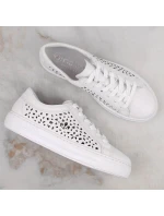 Skórzane buty W białe model 22018131 - Rieker