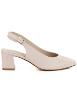 Dámské lodičky s páskem béžové Sergio model 22099428 - LEONE Dámské lodičky s páskem béžové Sergio model 22099428 - LEONE