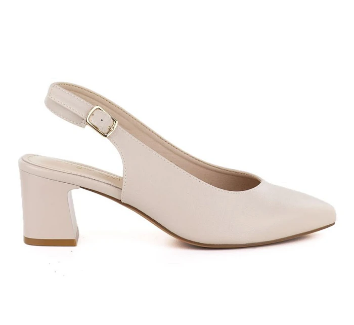 Dámské lodičky s páskem béžové Sergio model 22099428 - LEONE Dámské lodičky s páskem béžové Sergio model 22099428 - LEONE