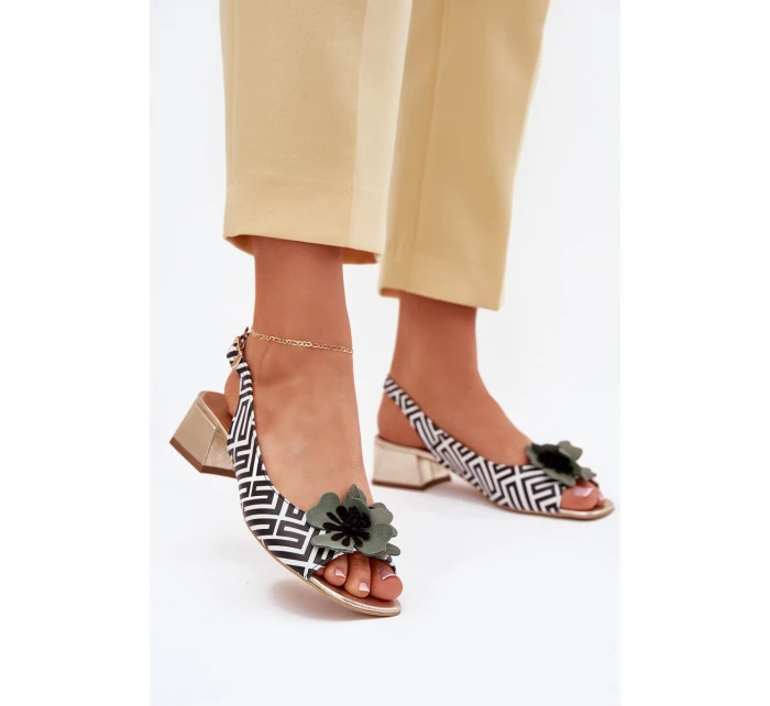 Kožené Dámské Sandály Na Klínku S Dekorativním  model 21702105 - Laura Messi