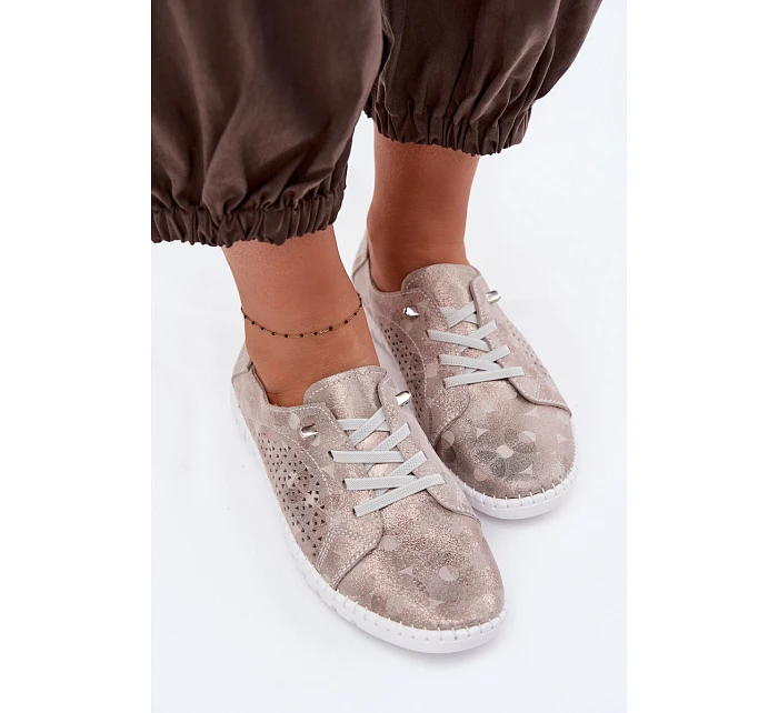 Dámské perforované polobotky z přírodního semiše model 22094952 - EVENTO Dámské perforované polobotky z přírodního semiše model 22094952 - EVENTO