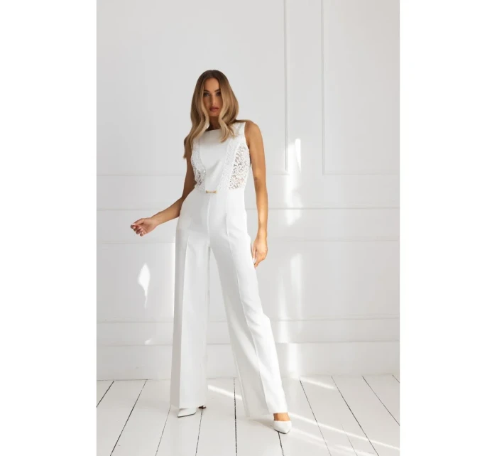 M866 Kombinéza s krajkovými panely - ecru M866 Kombinéza s krajkovými panely - ecru