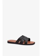 Dámské ploché pantofle vyrobené z eko kůže, černá Risamay