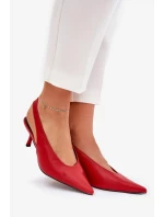 Lodičky s otevřenou patou z eko kůže Aricandia – červené