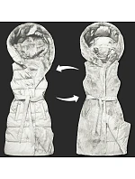 Silná oboustranná vesta z peří a umělé kožešiny Minority ecru (P3-6035-12) Silná oboustranná vesta z peří a umělé kožešiny Minority ecru (P3-6035-12)
