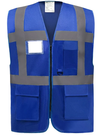 Yoko HVW 801 Hi-Vis multifunkční vesta 79.W801 royal blue Yoko HVW 801 Hi-Vis multifunkční vesta 79.W801 royal blue