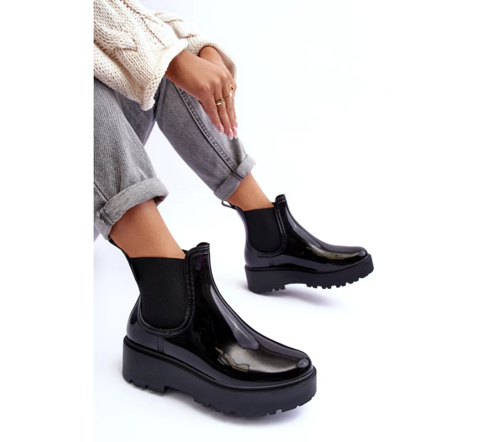 Lakované Kalhoty Boty Na Platformě Big Star model 21635193 Černé - Big Star Shoes Lakované Kalhoty Boty Na Platformě Big Star model 21635193 Černé - Big Star Shoes