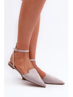 Šedé baleríny z semiše s model 21666742 - Boto