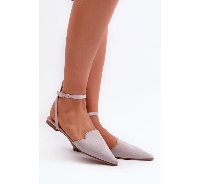 Šedé baleríny z semiše s model 21666742 - Boto Šedé baleríny z semiše s model 21666742 - Boto