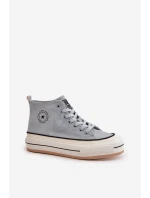 Zateplené Dámské Tenisky Na Platformě Eko Kůže Big Star model 21669567 Modré - Big Star Shoes Zateplené Dámské Tenisky Na Platformě Eko Kůže Big Star model 21669567 Modré - Big Star Shoes