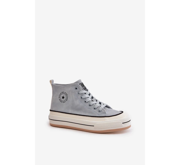 Zateplené Dámské Tenisky Na Platformě Eko Kůže Big Star model 21669567 Modré - Big Star Shoes Zateplené Dámské Tenisky Na Platformě Eko Kůže Big Star model 21669567 Modré - Big Star Shoes