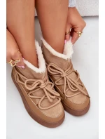Dámské Sněhule Na Platformě Zateplené Kožíškem Camel model 21679641 - Boto Dámské Sněhule Na Platformě Zateplené Kožíškem Camel model 21679641 - Boto
