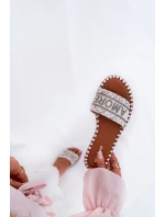 Dámské Pantofle Na Plochém Podpatku Se Zdobením Bílé Dorfedi Dámské Pantofle Na Plochém Podpatku Se Zdobením Bílé Dorfedi