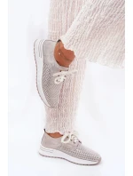 Dámské kožené lehké polobotky na platformě Artiker – béžovo/zlaté