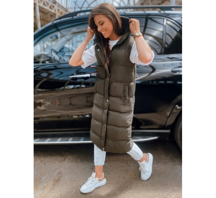 Dámská prošívaná vesta ELLA zelená FashionStreet TY3032