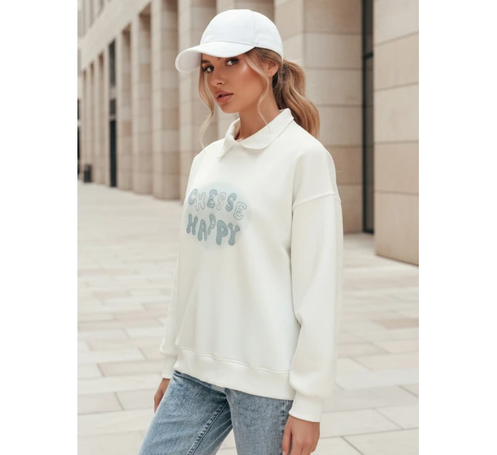 Dámská oversize mikina s potiskem bílá Dstreet model 21989125 - FashionStreet