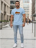 Pánské tričko s potiskem modré FashionStreet NX5092R Pánské tričko s potiskem modré FashionStreet NX5092R