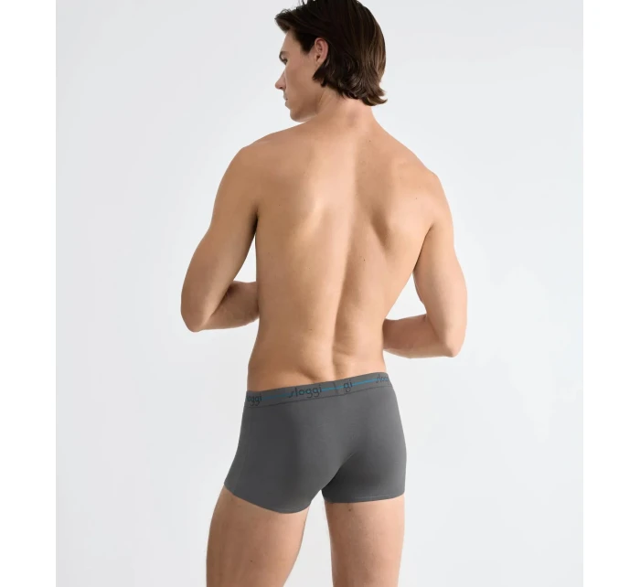 Pánské boxerky Start Hipster C2P box - BROWN - LIGHT COMBINATION - šedá- černá M003 - SLOGGI Pánské boxerky Start Hipster C2P box - BROWN - LIGHT COMBINATION - šedá- černá M003 - SLOGGI