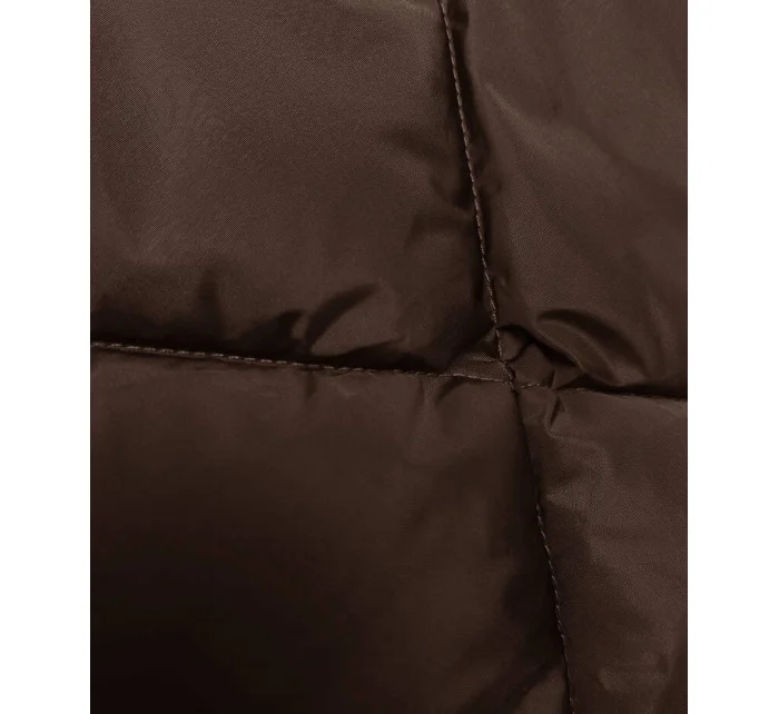 Hnědá zimní bunda s límcem (LHD-23021)