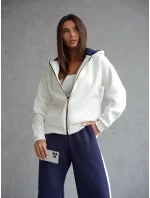 modrý hrubší dámský bavlněný komplet s rozepínací mikinou model 20905694 - Moon