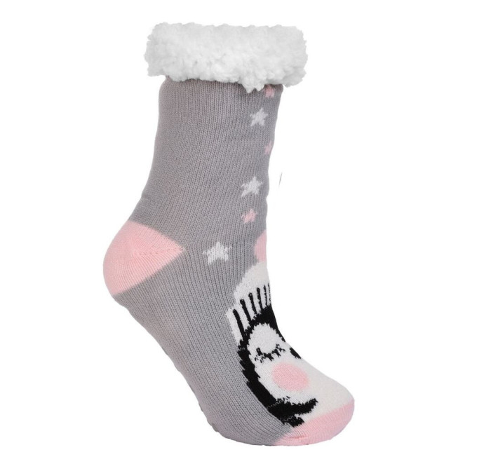 Dětské zateplené ponožky Penguin šedé s nopky