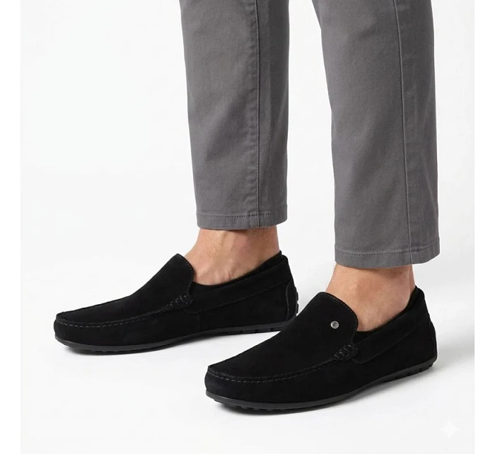 Pánské kožené mokasíny polobotky černé model 22061118 - FILIPPO Pánské kožené mokasíny polobotky černé model 22061118 - FILIPPO