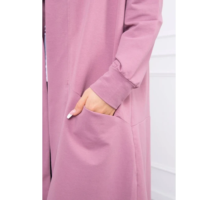 Tmavě růžová bunda oversize s kapucí Tmavě růžová bunda oversize s kapucí