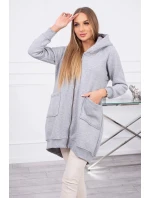 Zateplená mikina se zipem na zádech šedá Zateplená mikina se zipem na zádech šedá