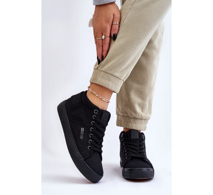 Dámské klasické vysoké tenisky Big Star model 21608907 Černé - Big Star Shoes Dámské klasické vysoké tenisky Big Star model 21608907 Černé - Big Star Shoes