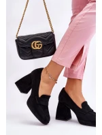 Semišové Lodičky Na Podpatku A Platformě Černe model 21612230 - VINCEZA