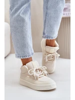 Zateplené dámské tenisky Big Star OO274A531 Krémové Zateplené dámské tenisky Big Star OO274A531 Krémové